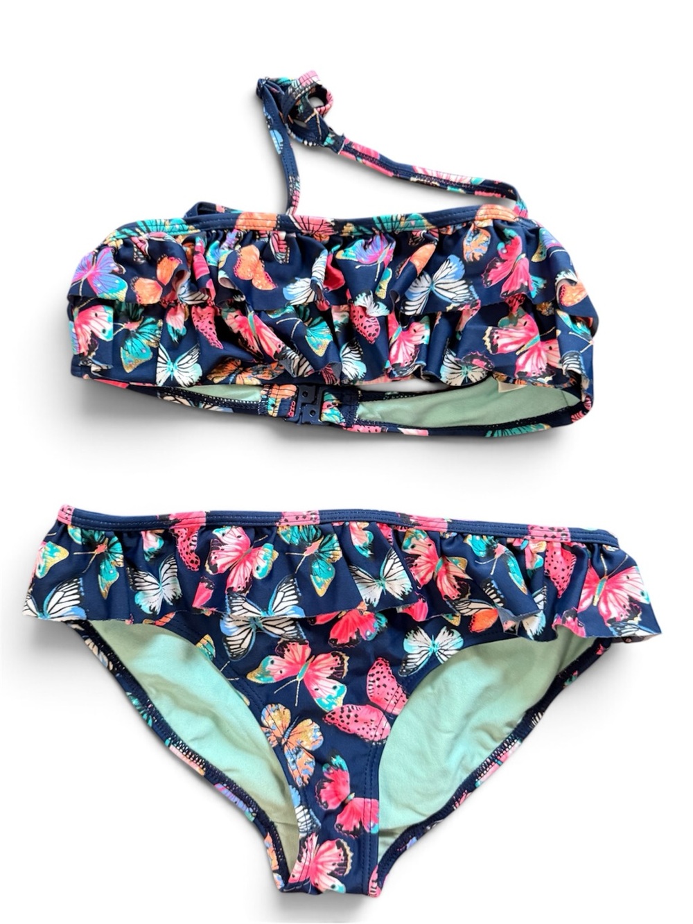 H&M Navy Floral Butterfly Print Swim Set